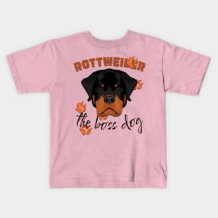 Rottweiler the boss dog Kids T-Shirt